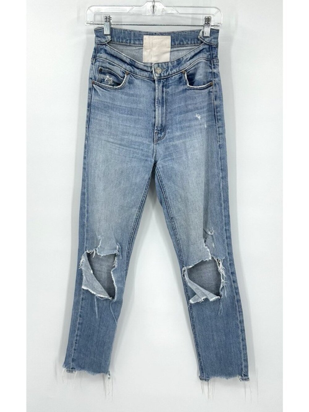 MOTHER SUPERIOR Dazzler Shift Chew Jeans 25 High Rise Misbeliever  distressed